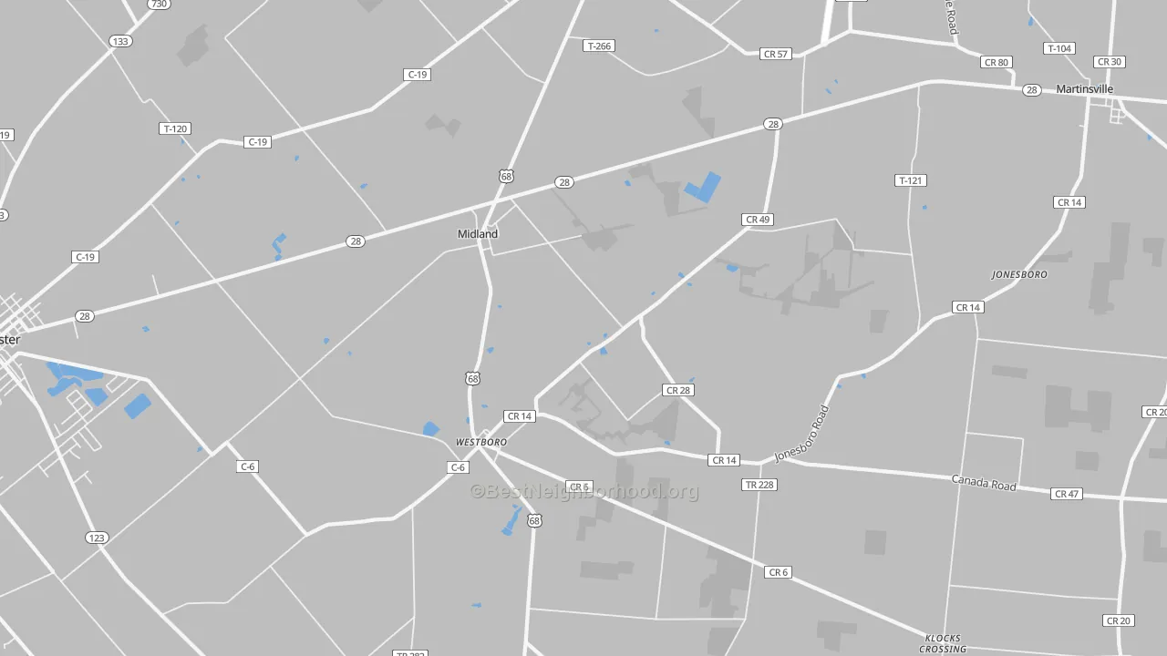 Transit Grade map of Midland, OH