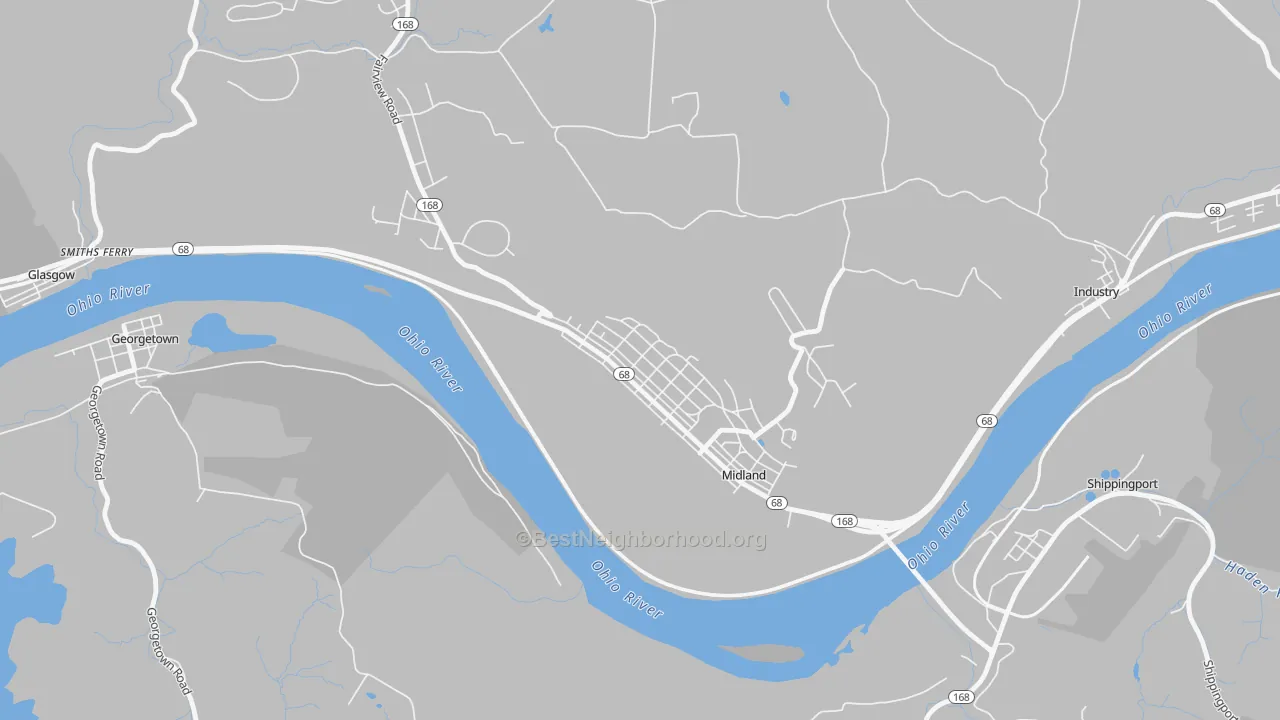 Transit Grade map of Midland, PA