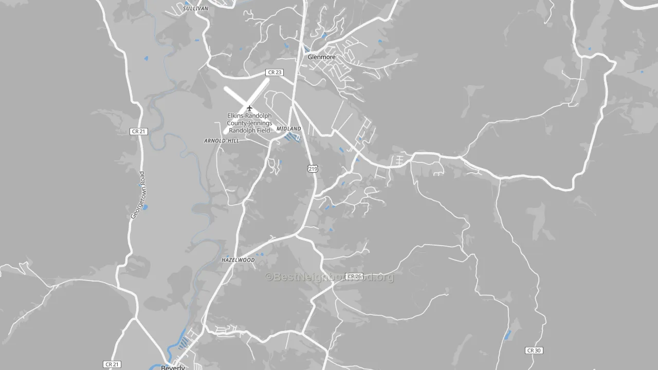 Transit Grade map of Midland, WV