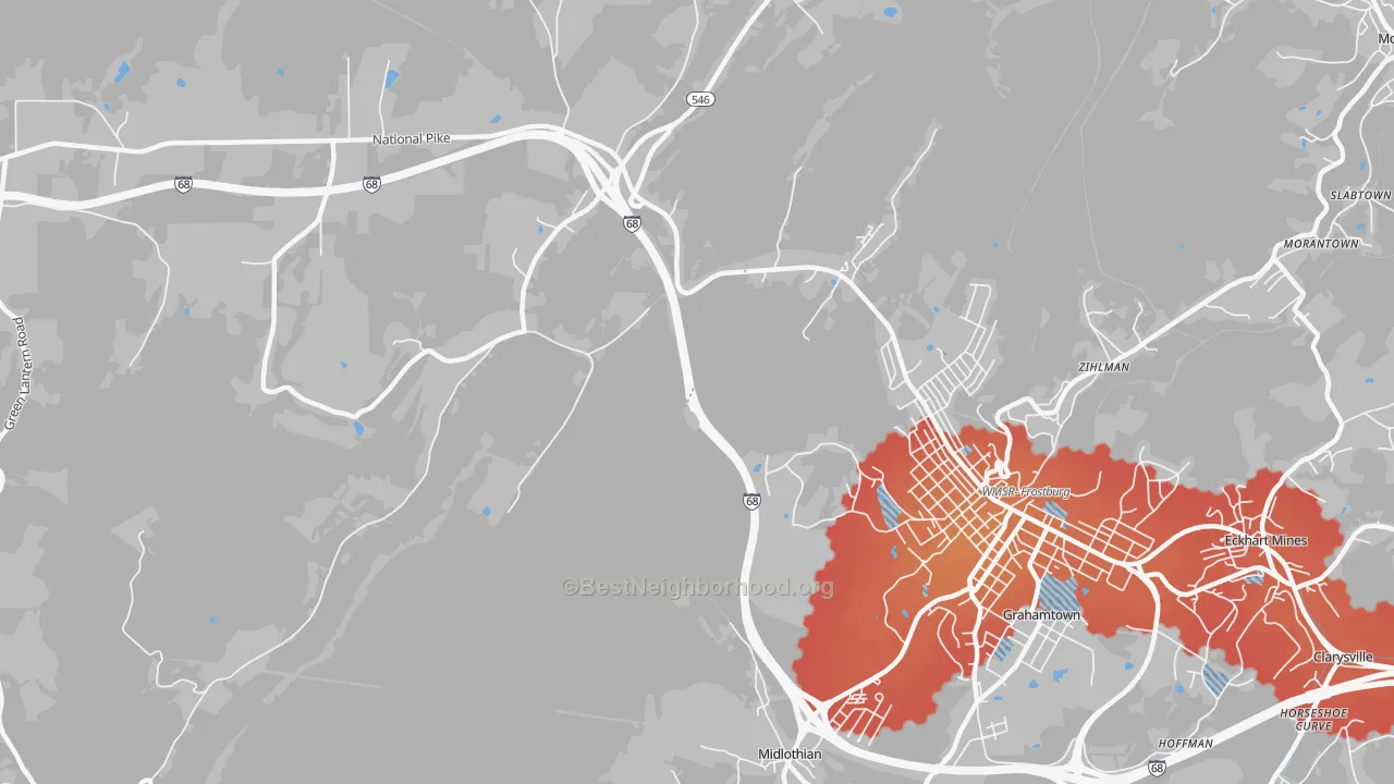 Transit Grade map of Midlothian, MD
