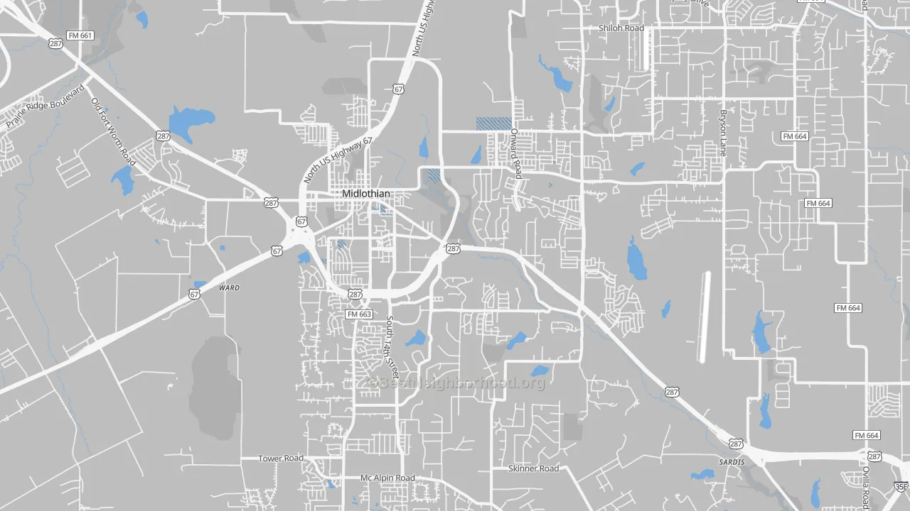 Transit Grade map of Midlothian, TX
