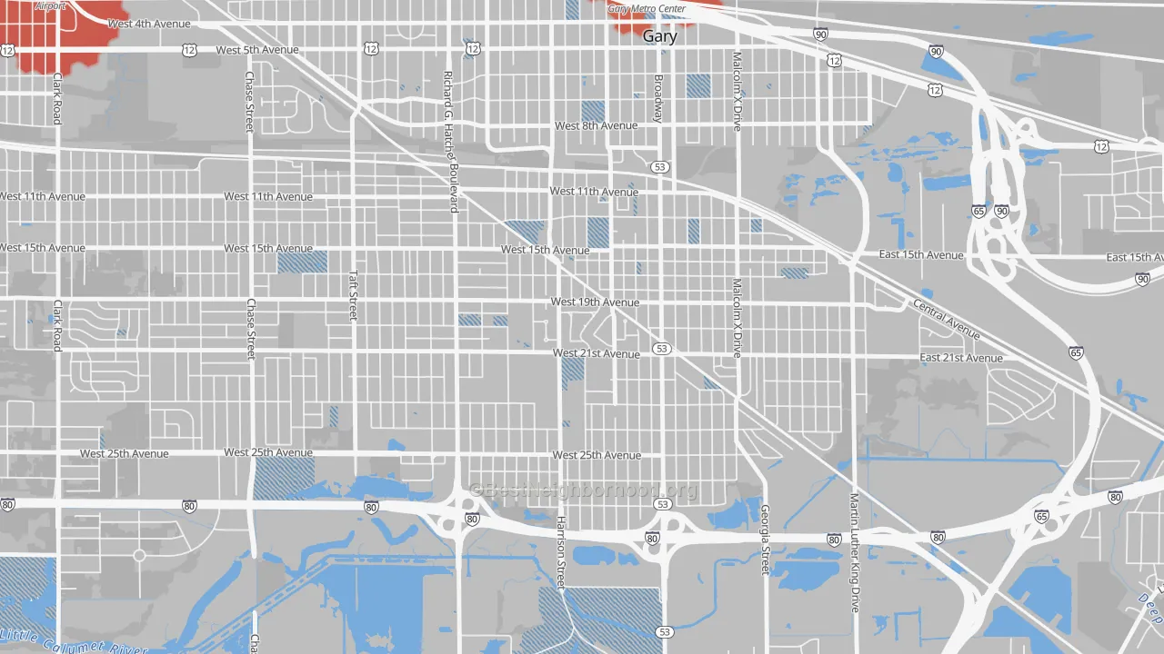 Transit Grade map of Midtown, Gary, IN