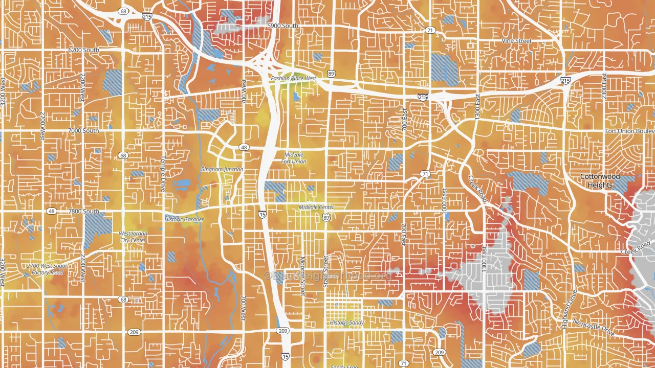 Transit Grade map of Midvale, UT