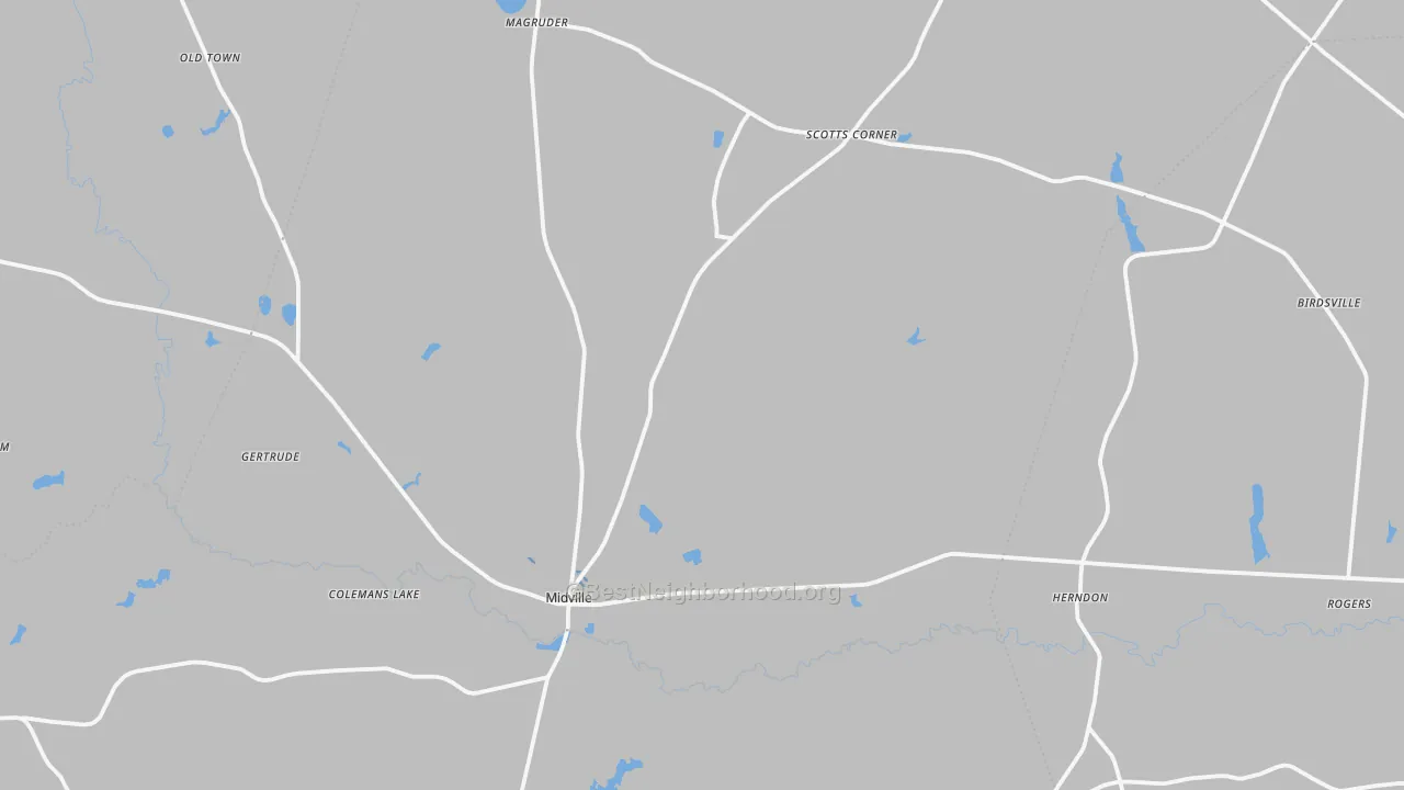Transit Grade map of Midville, GA