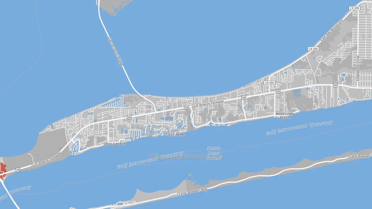 Transit Grade map of Midway, Gulf Breeze, FL