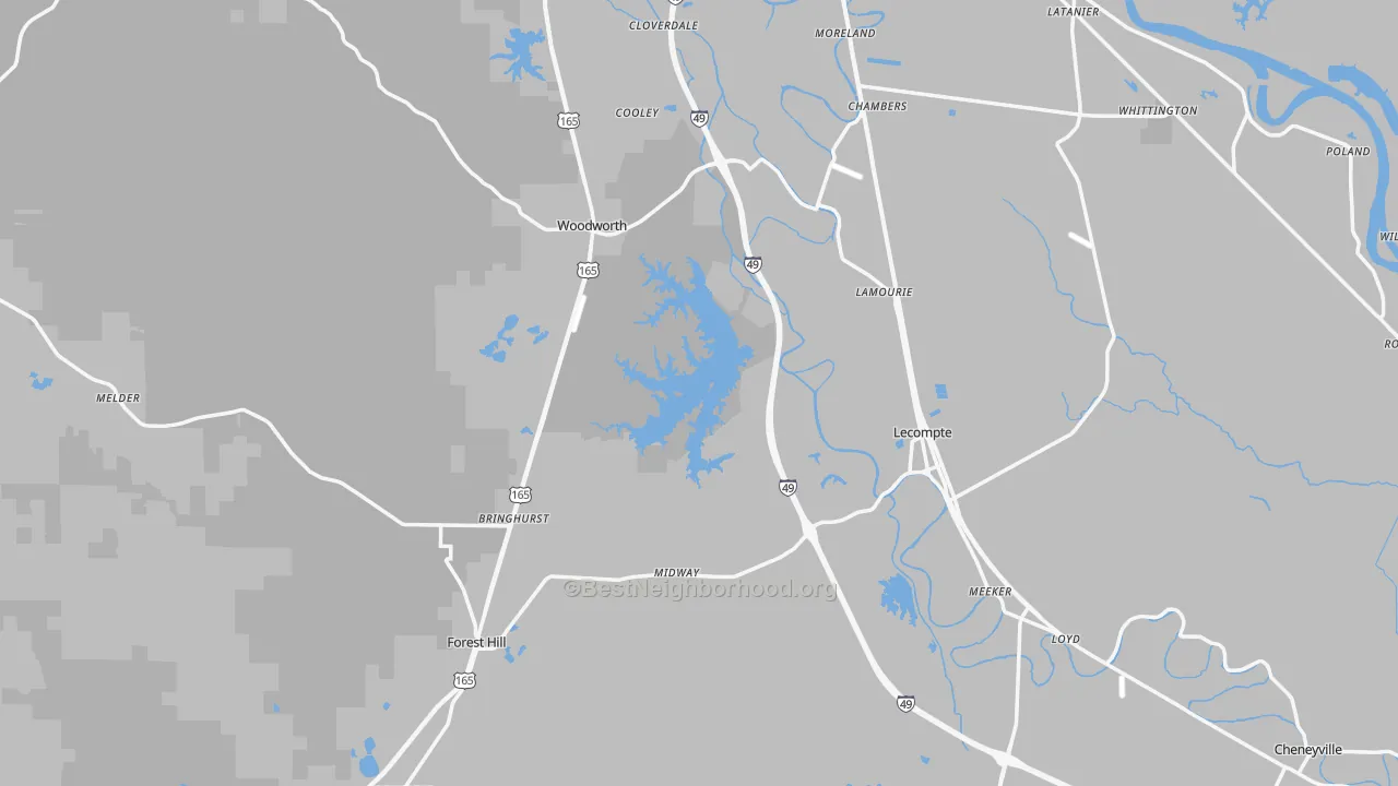 Transit Grade map of Midway, LA