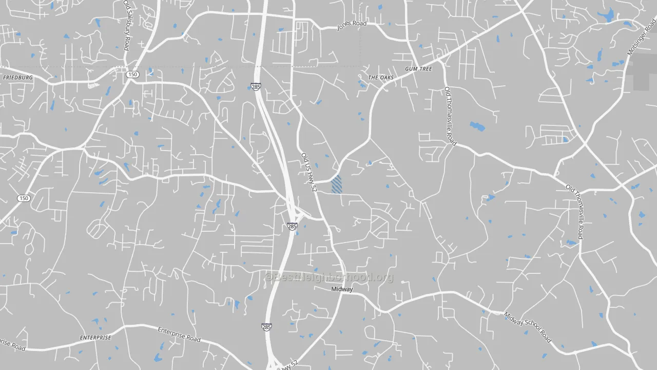 Transit Grade map of Midway, NC