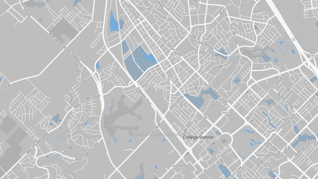 Transit Grade map of Midway Place, Bryan, TX