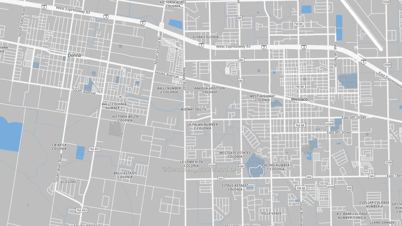 Transit Grade map of Midway South, TX