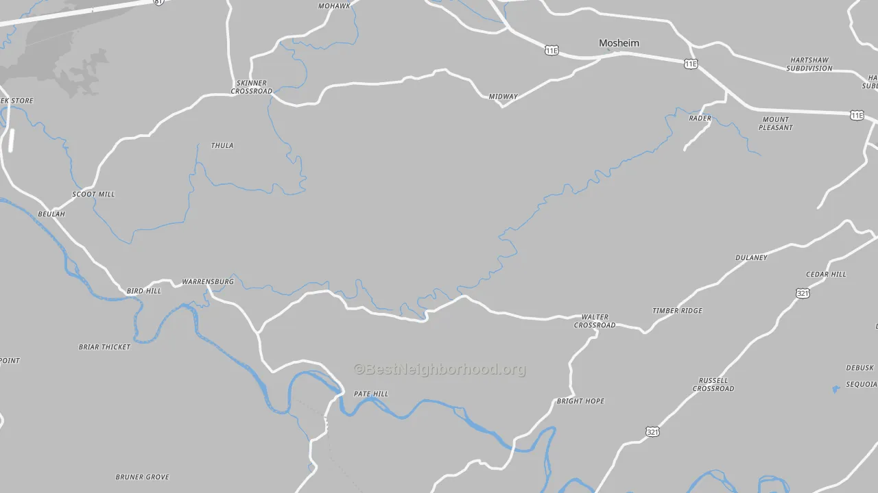 Transit Grade map of Midway, TN