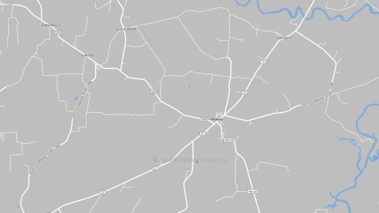 Transit Grade map of Midway, TX