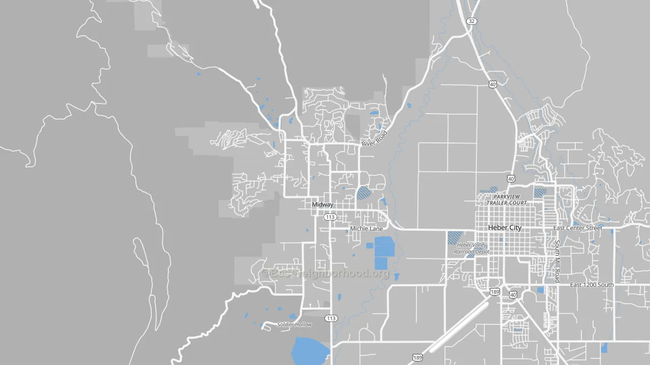 Transit Grade map of Midway, UT