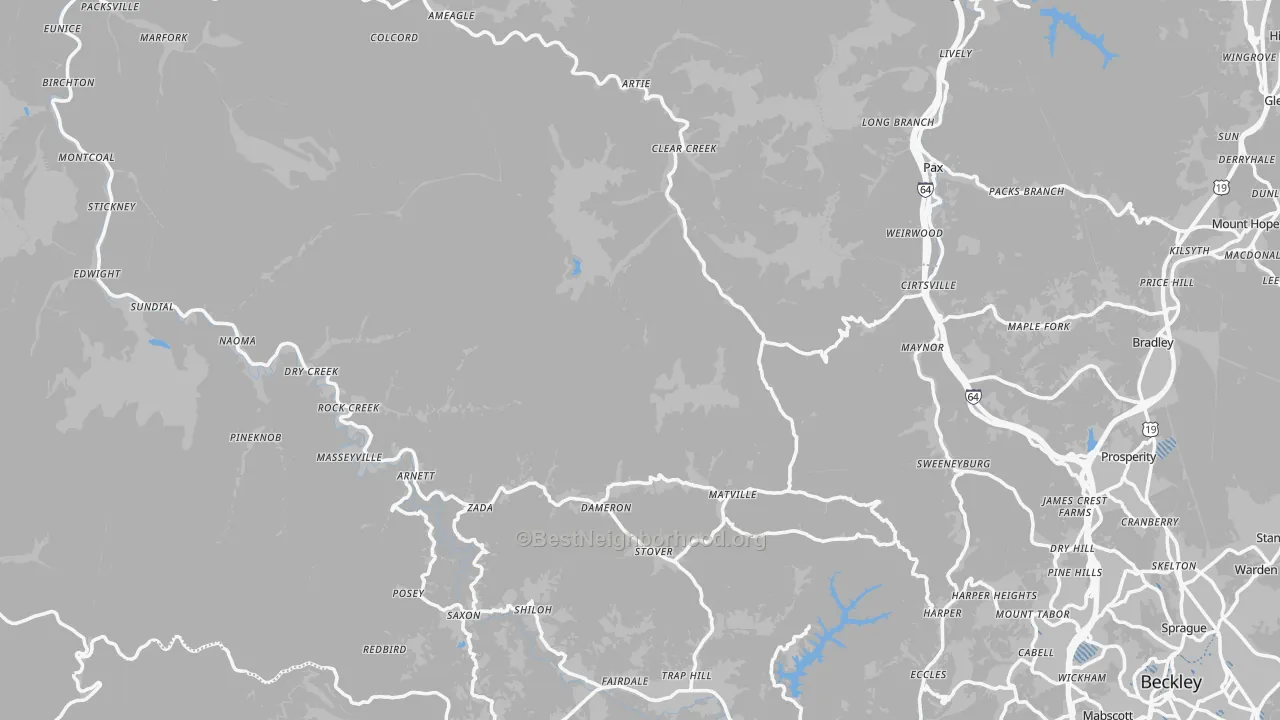 Transit Grade map of Midway, WV