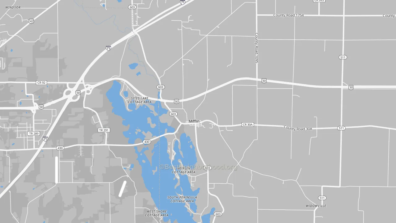 Transit Grade map of Mifflin, OH