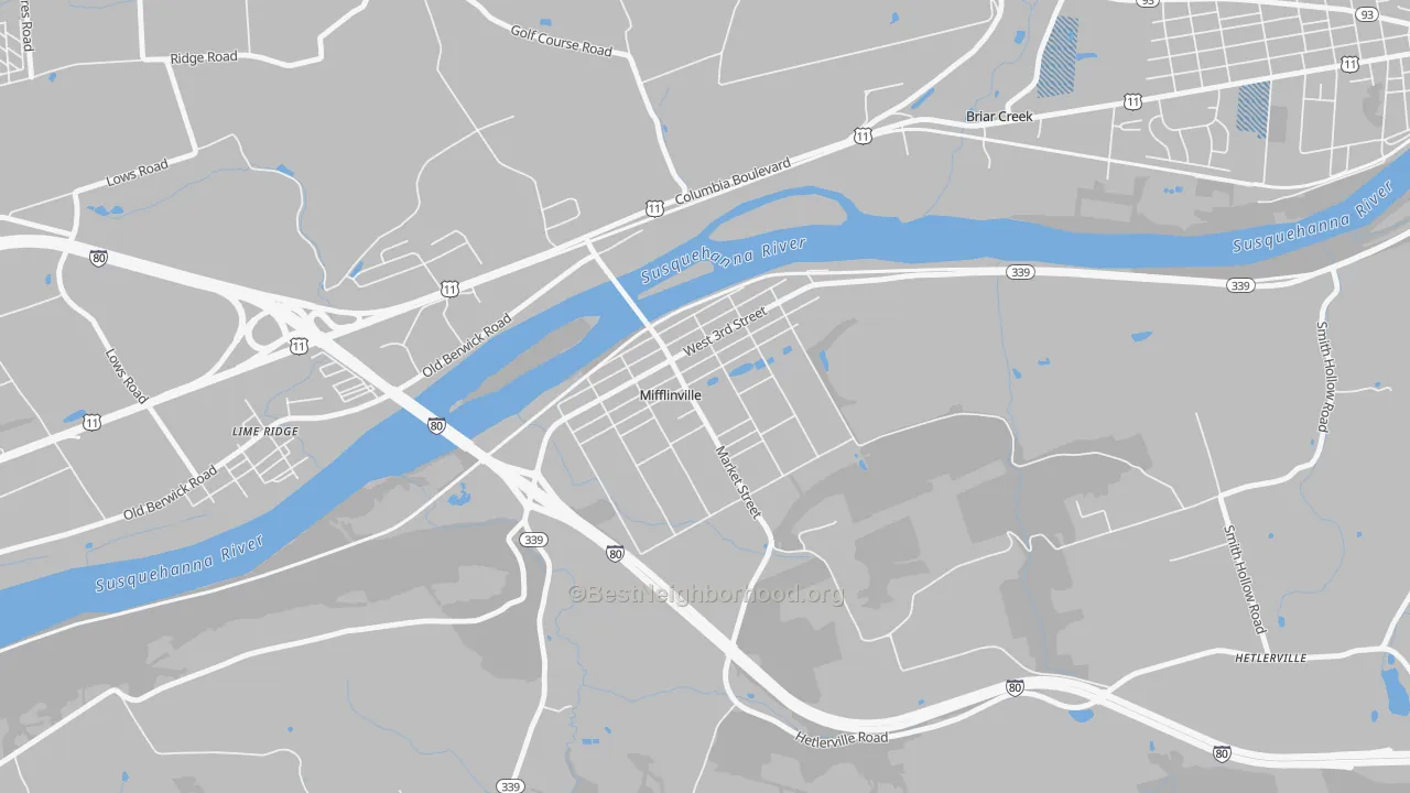 Transit Grade map of Mifflinville, PA