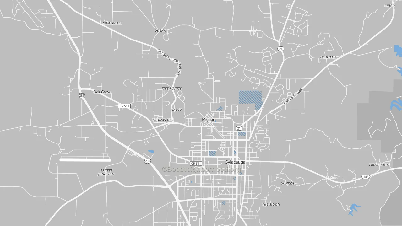 Transit Grade map of Mignon, AL