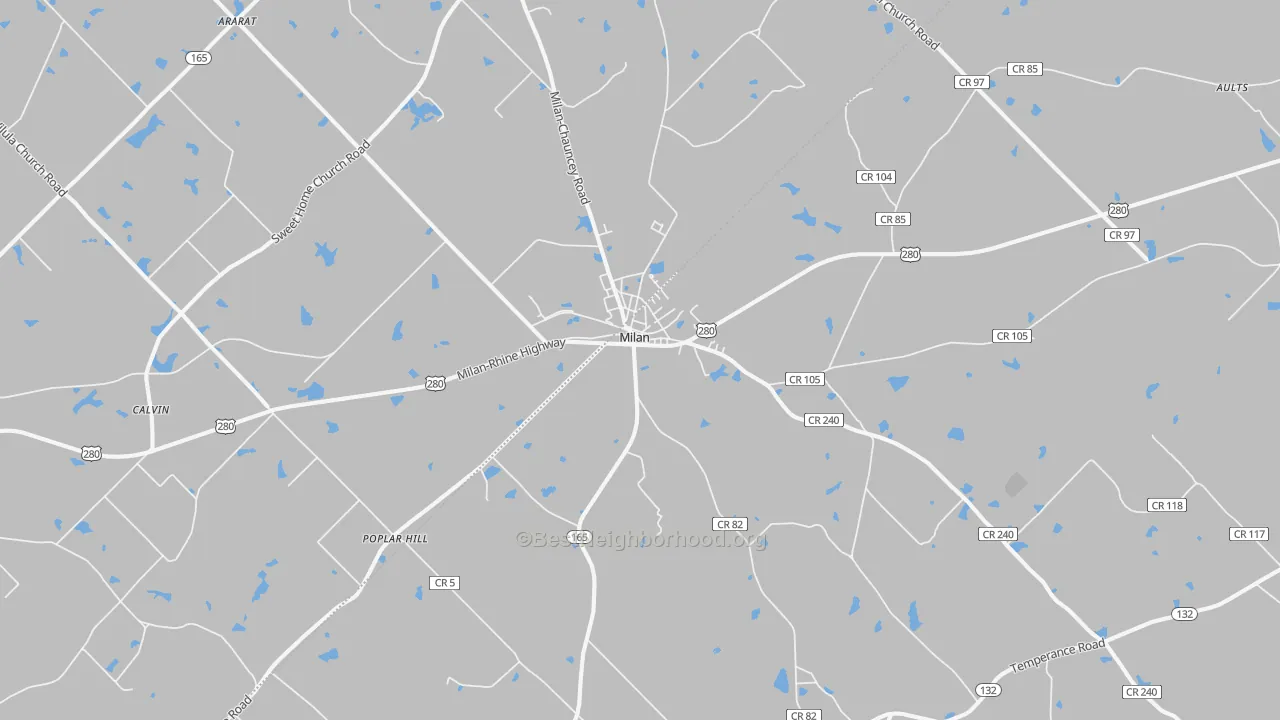 Transit Grade map of Milan, GA