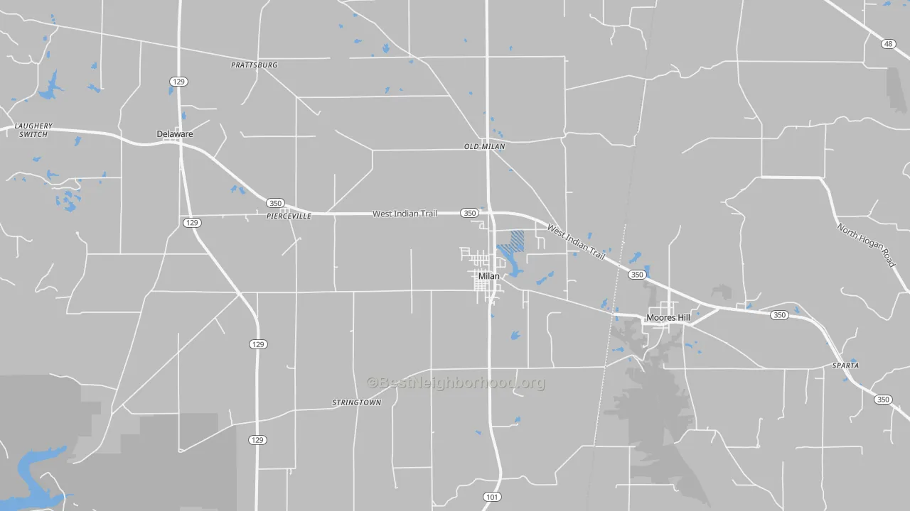 Transit Grade map of Milan, IN