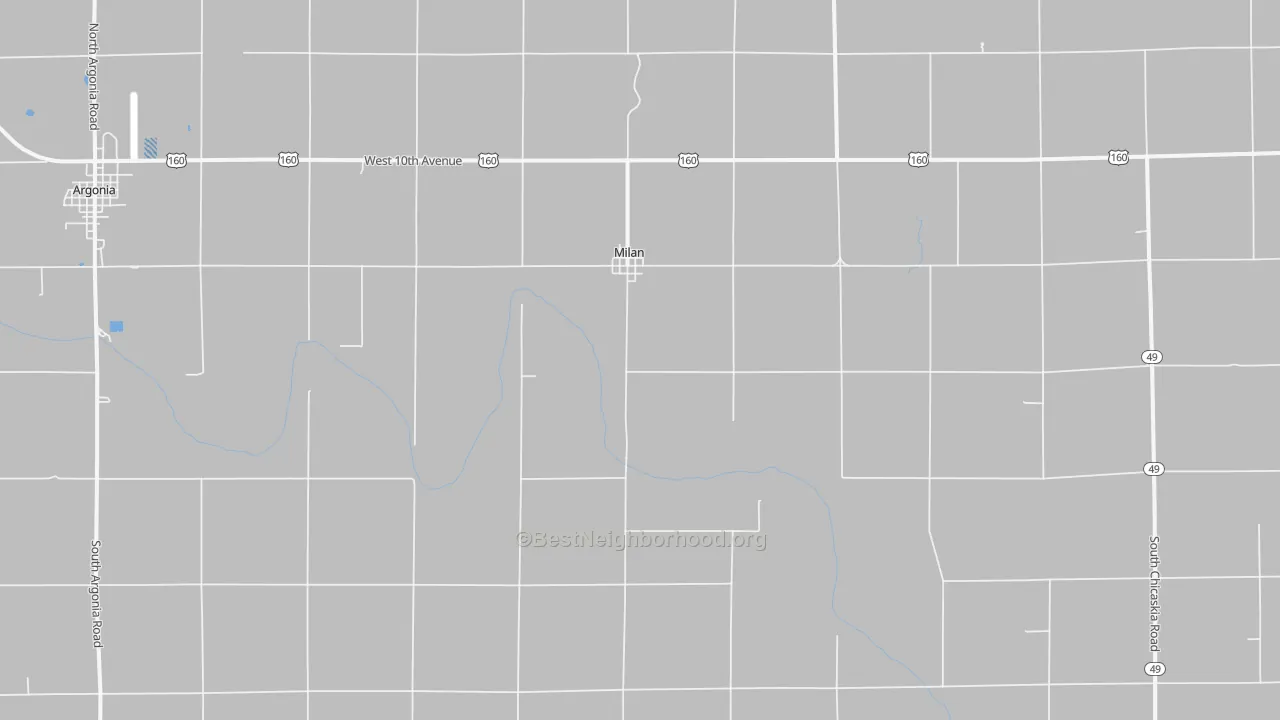 Transit Grade map of Milan, KS