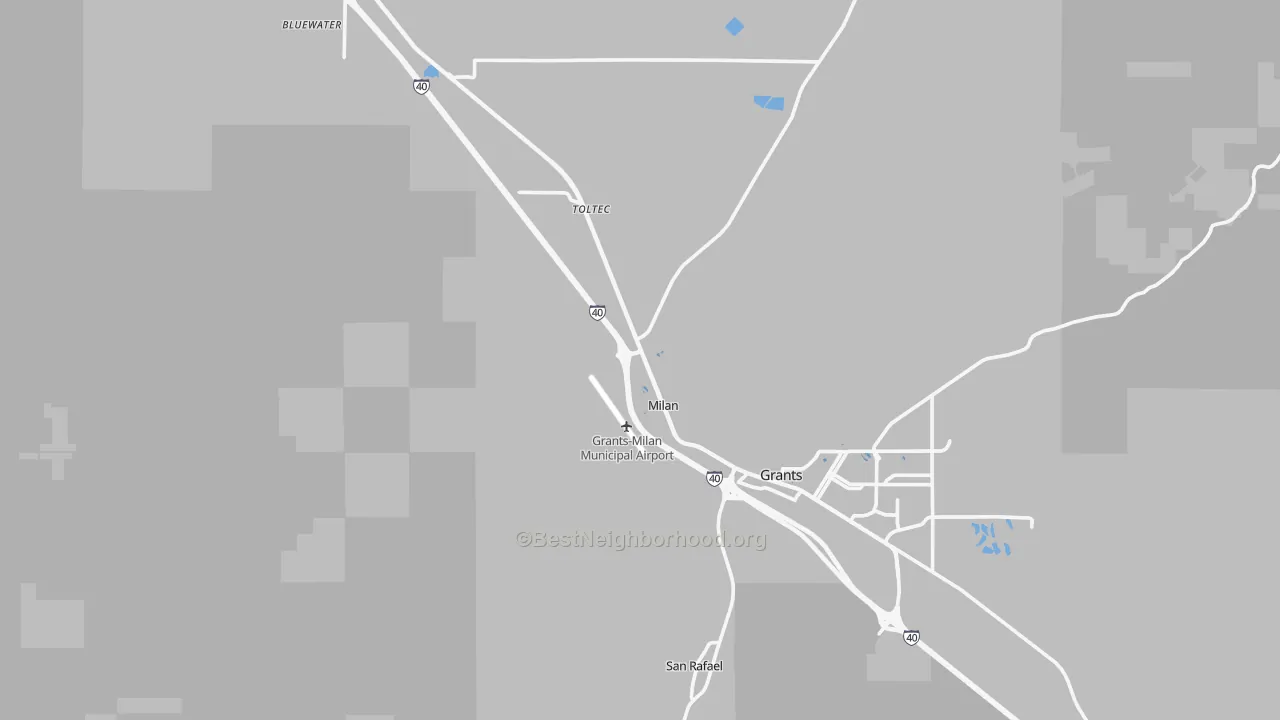 Transit Grade map of Milan, NM