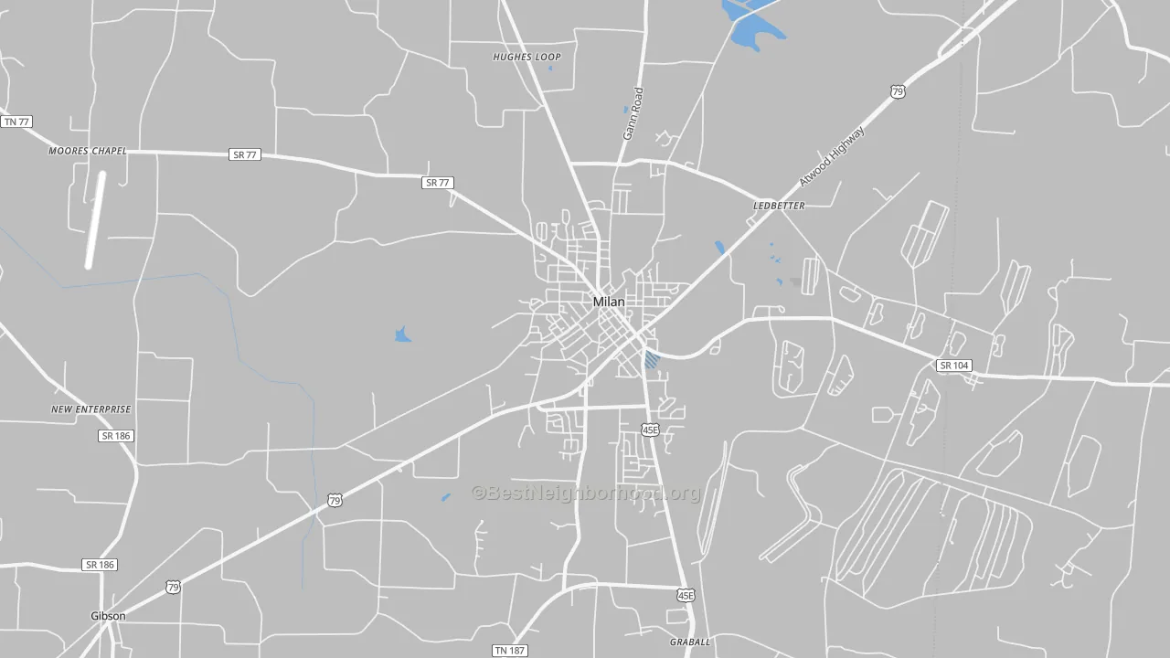 Transit Grade map of Milan, TN