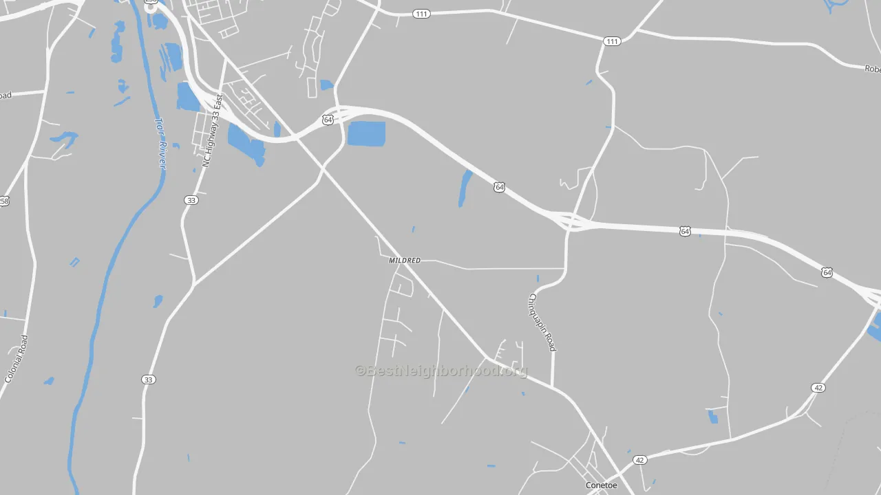 Transit Grade map of Mildred, NC
