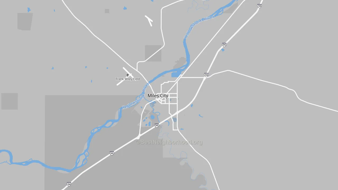Transit Grade map of Miles City, MT