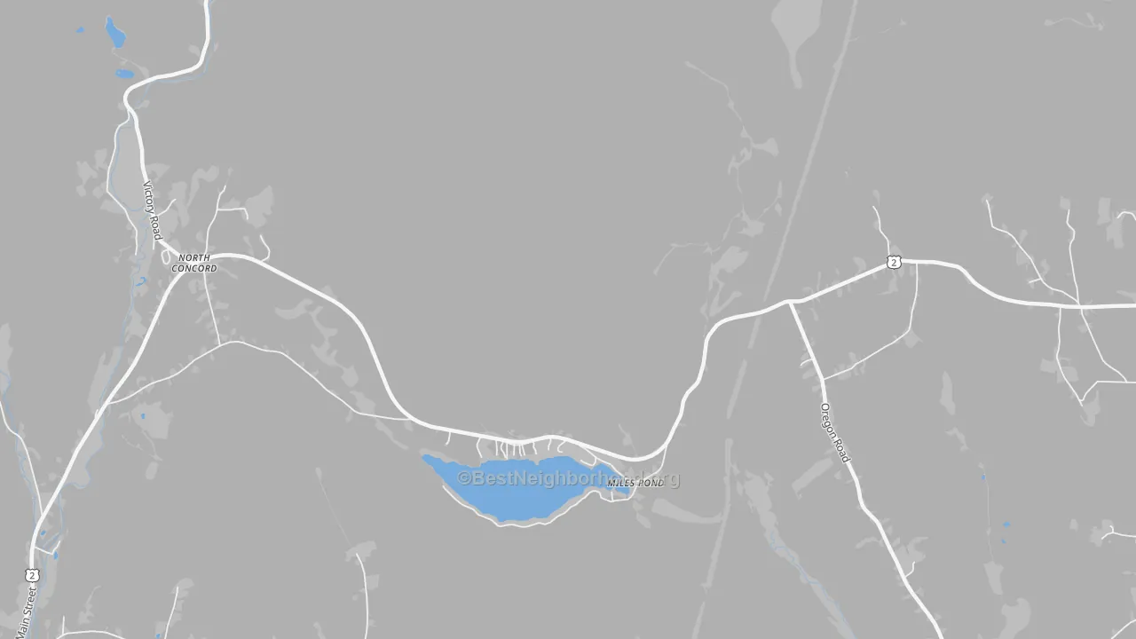 Transit Grade map of Miles Pond, VT