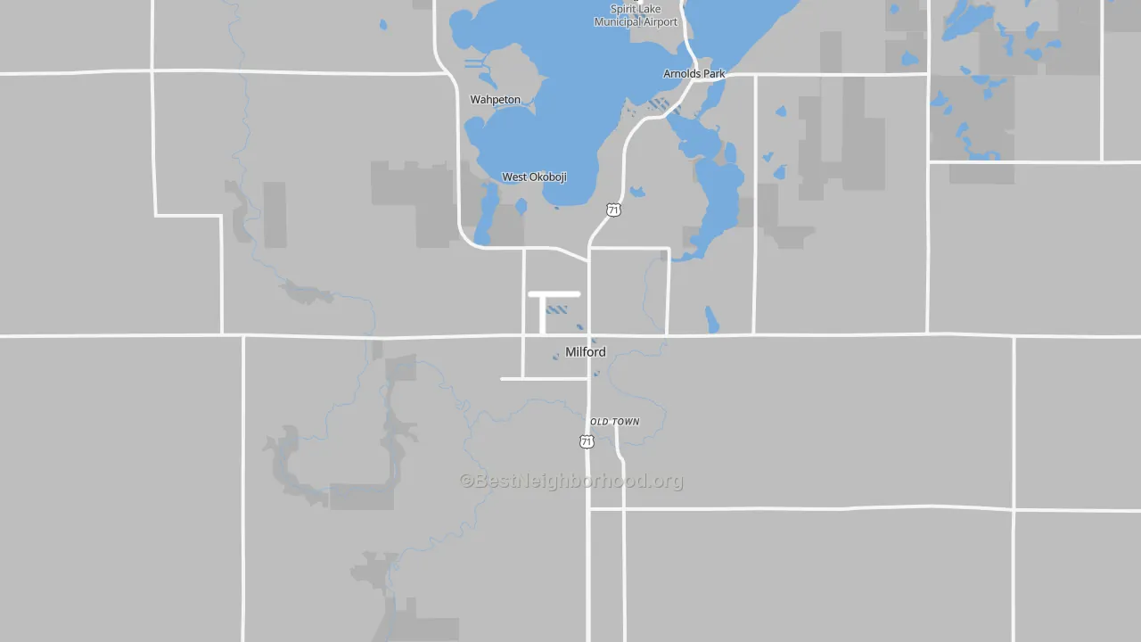 Transit Grade map of Milford, IA