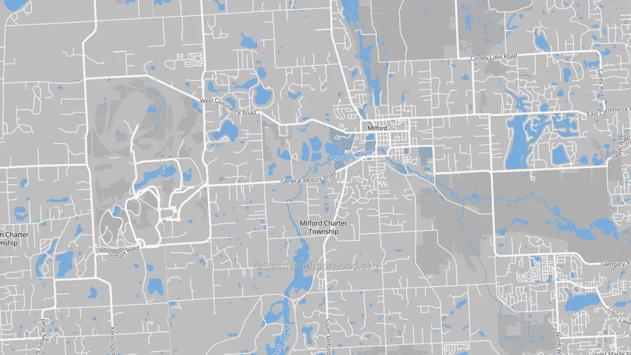 Transit Grade map of Milford, MI