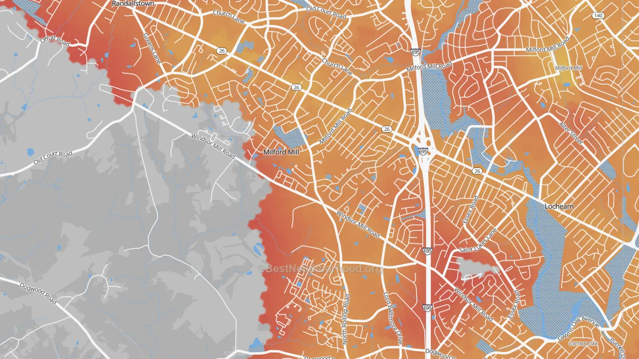 Transit Grade map of Milford Mill, MD
