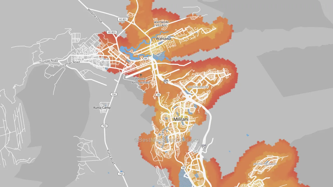 Transit Grade map of Mililani, HI