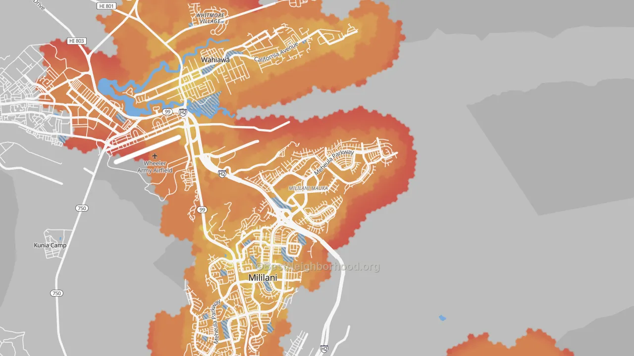 Transit Grade map of Mililani Mauka-Launani Valley, Mililani, HI
