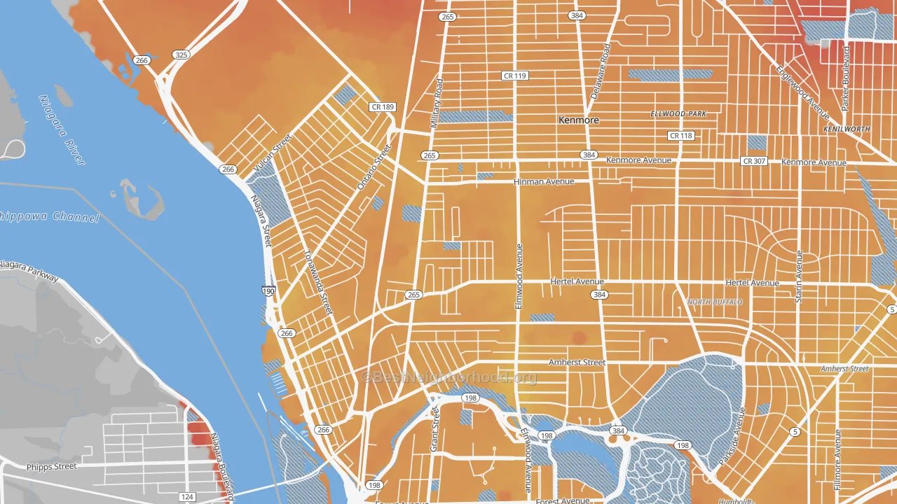 Transit Grade map of Military, Buffalo, NY