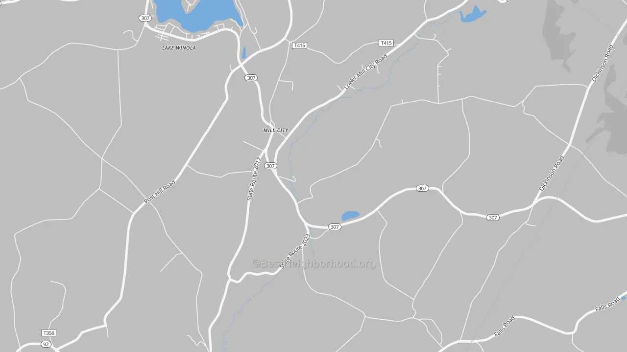 Transit Grade map of Mill City, PA