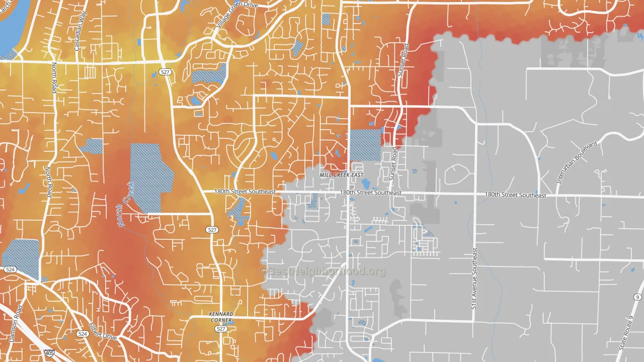 Transit Grade map of Mill Creek East, WA