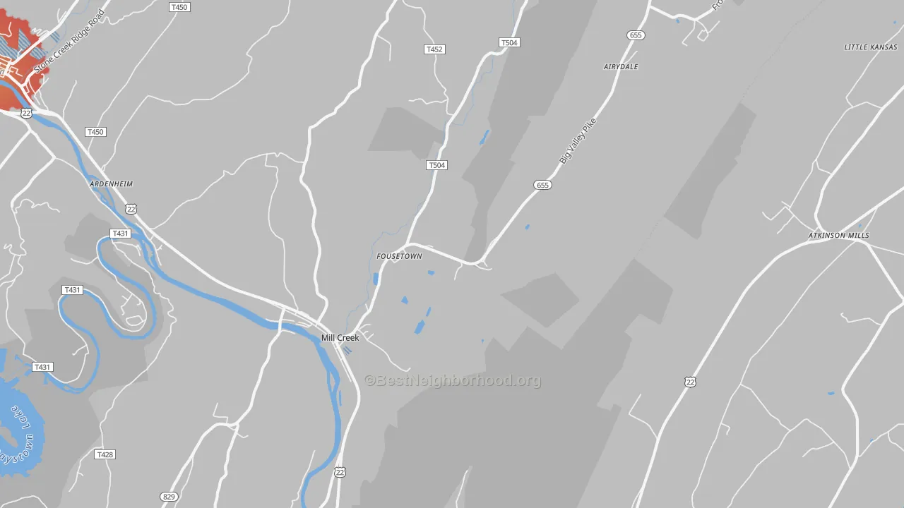 Transit Grade map of Mill Creek, PA