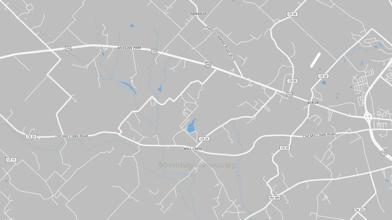 Transit Grade map of Mill Creek, TX