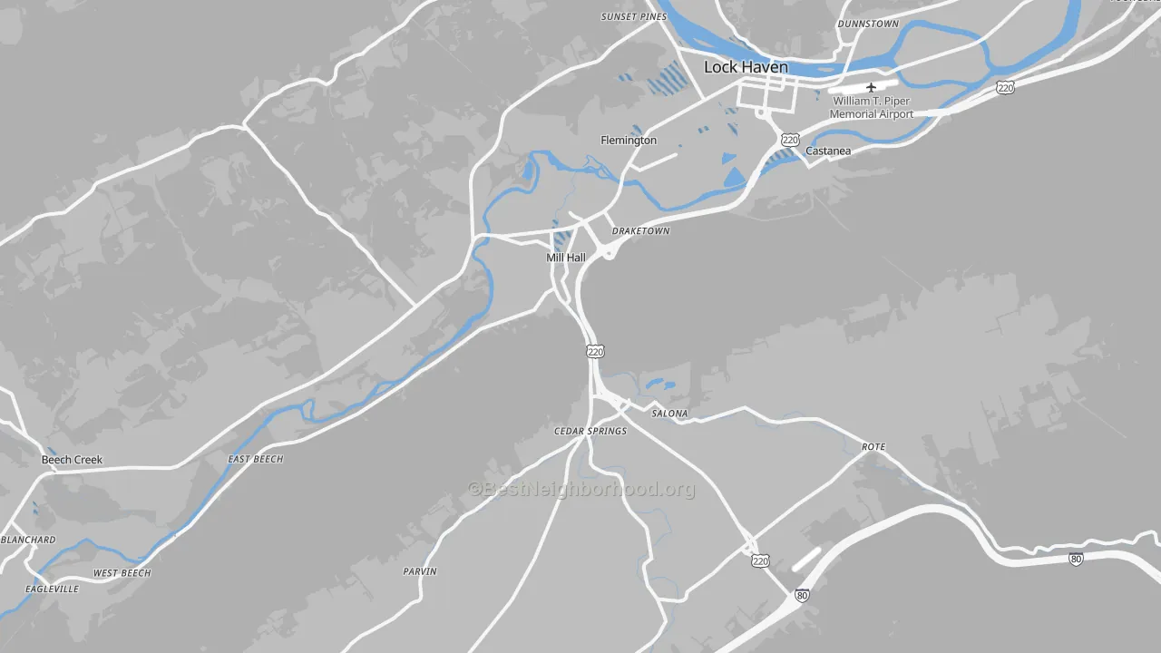 Transit Grade map of Mill Hall, PA