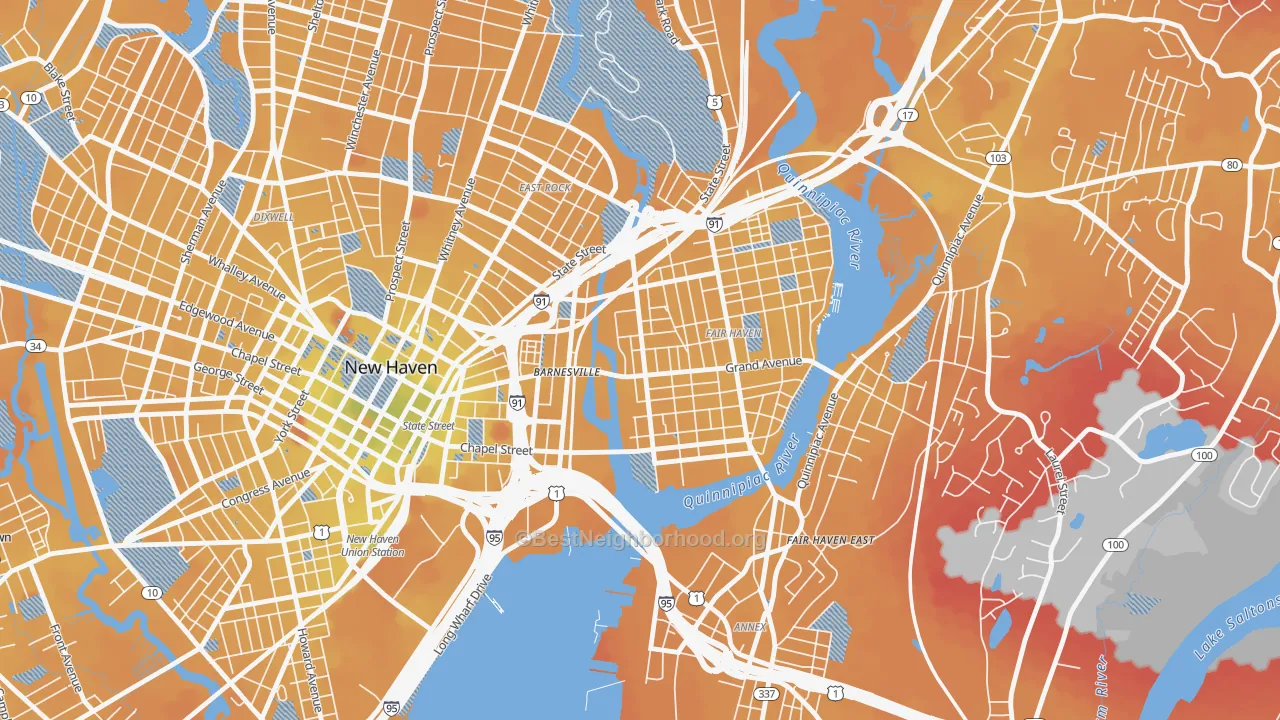 Transit Grade map of Mill River, New Haven, CT