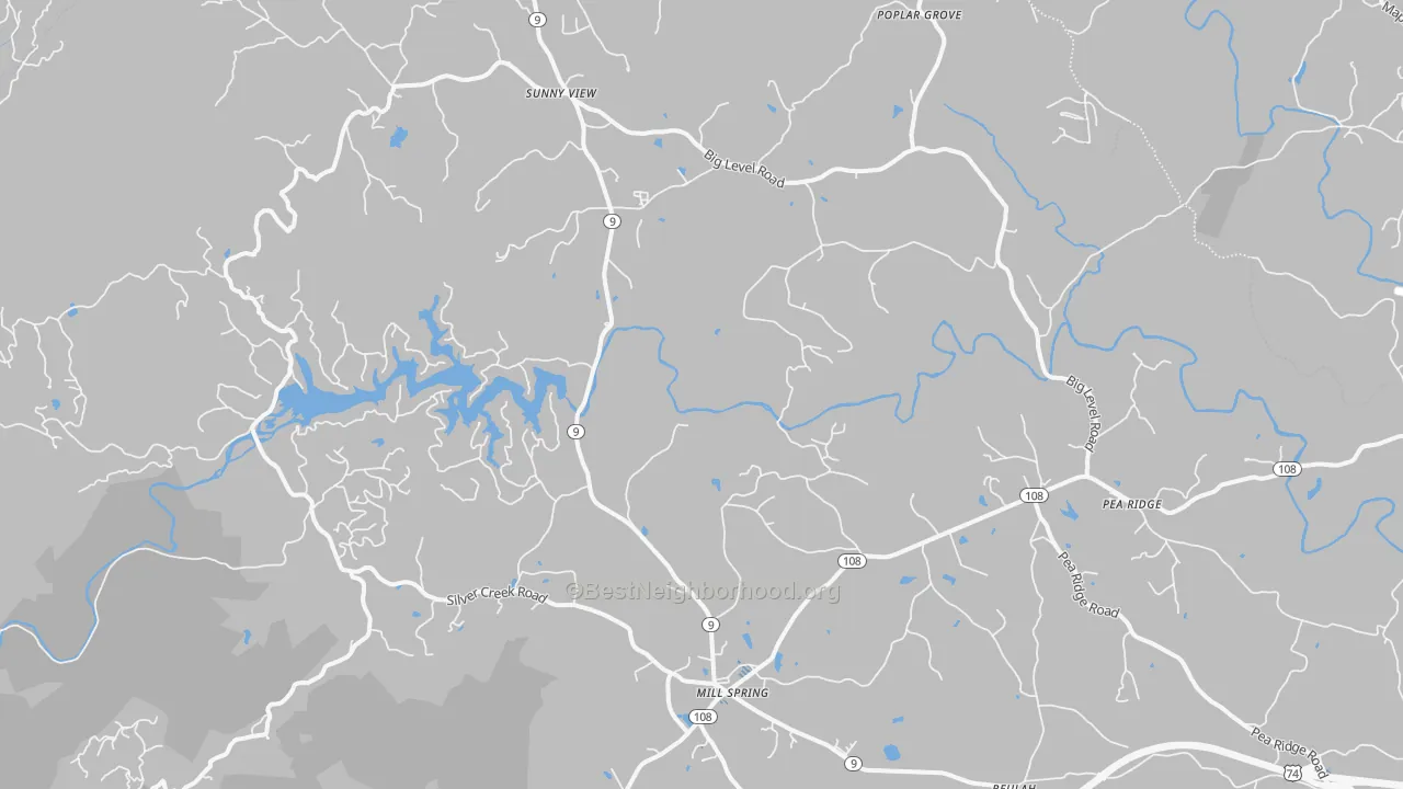 Transit Grade map of Mill Spring, NC