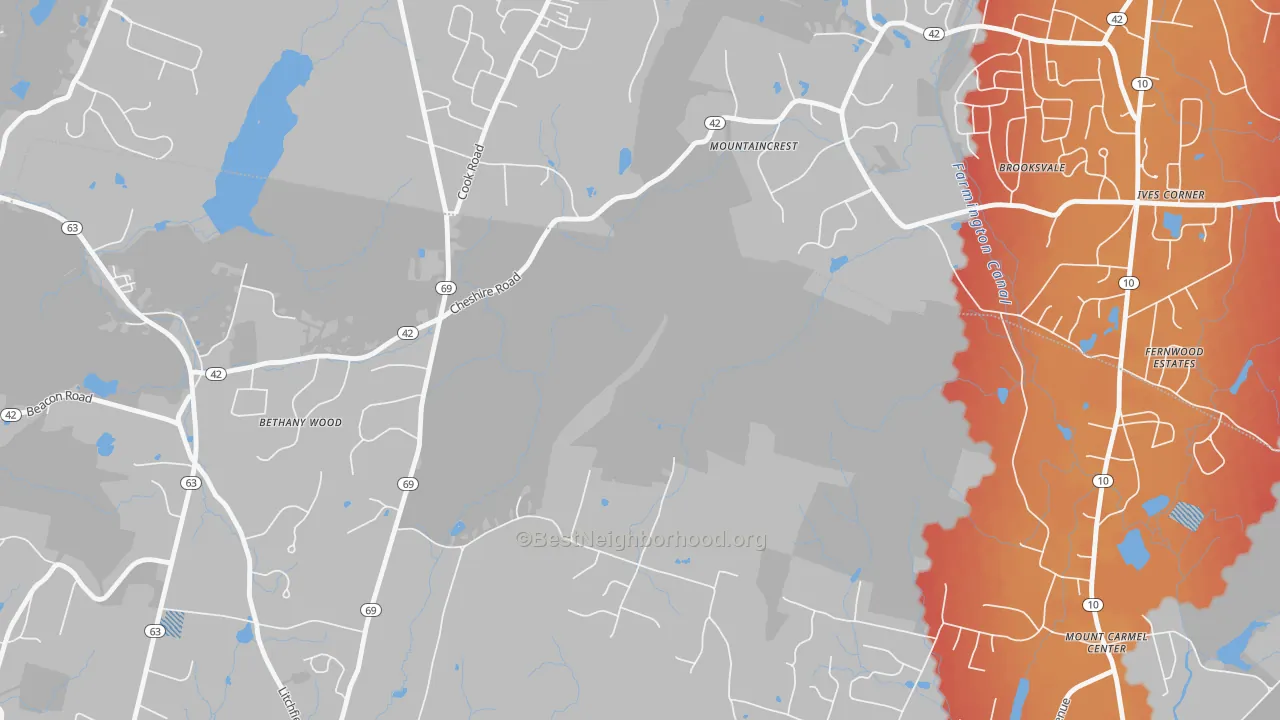 Transit Grade map of Millbrook, CT