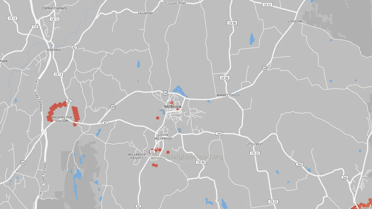 Transit Grade map of Millbrook, NY