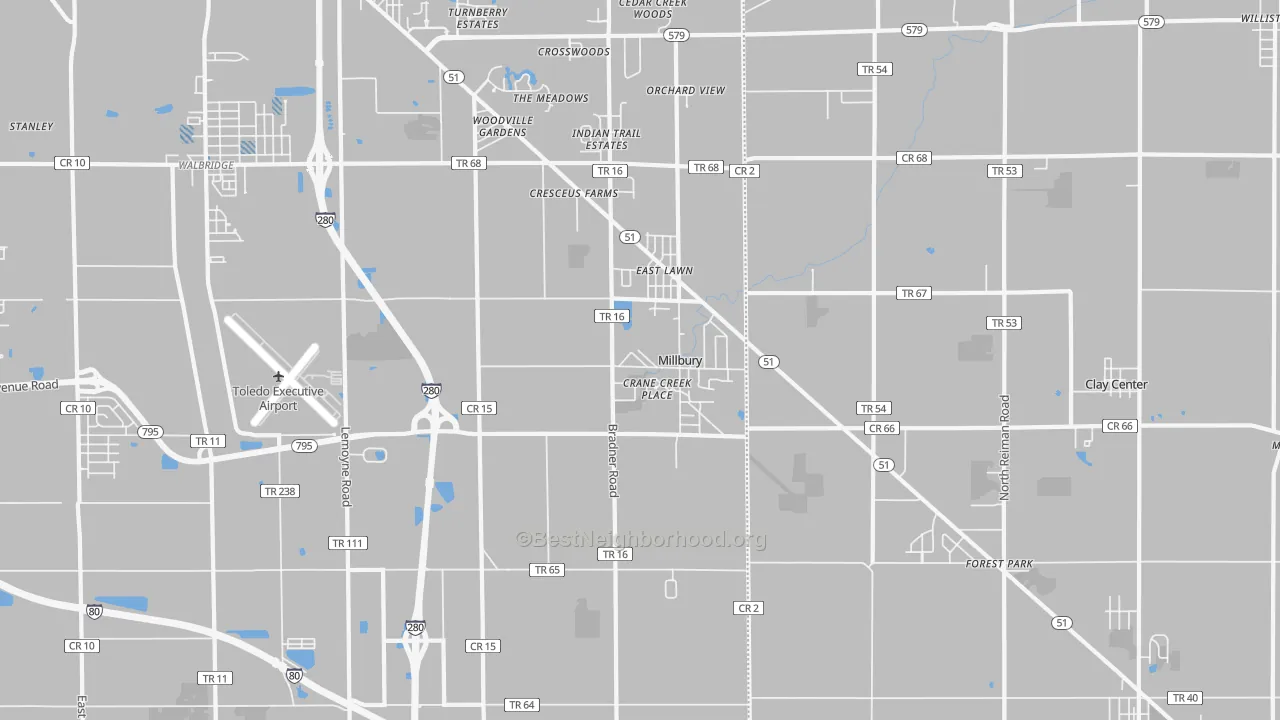 Transit Grade map of Millbury, OH