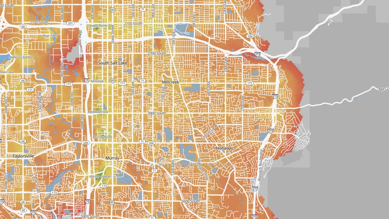 Transit Grade map of Millcreek, Salt Lake City, UT
