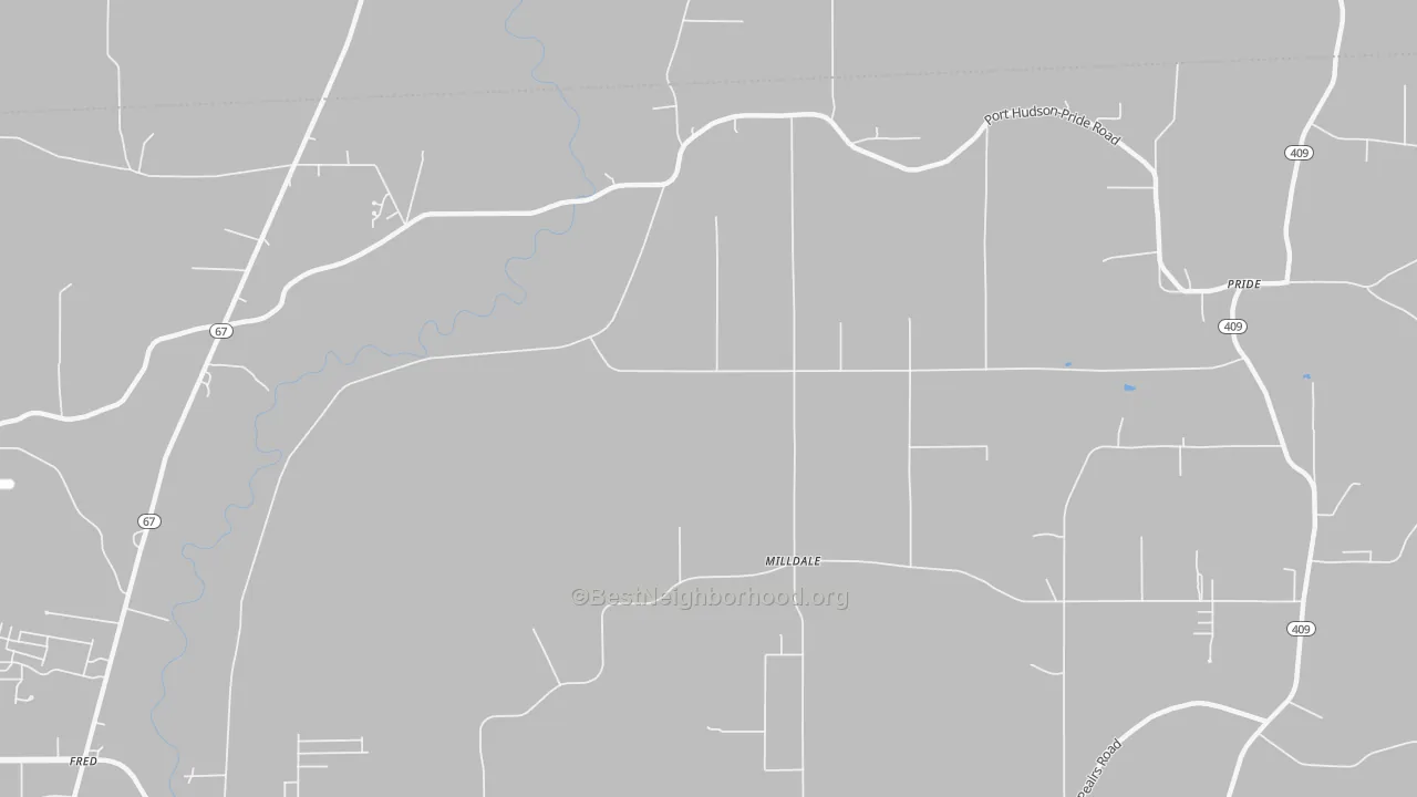 Transit Grade map of Milldale, LA