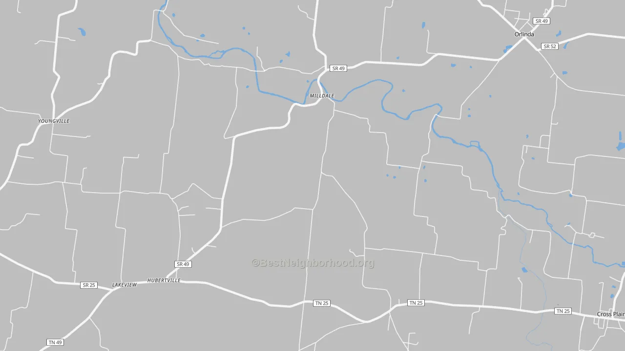 Transit Grade map of Milldale, TN