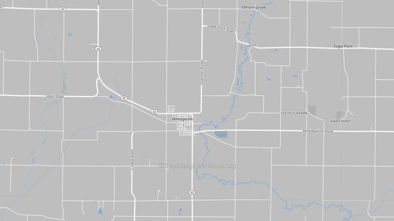 Transit Grade map of Milledgeville, IL