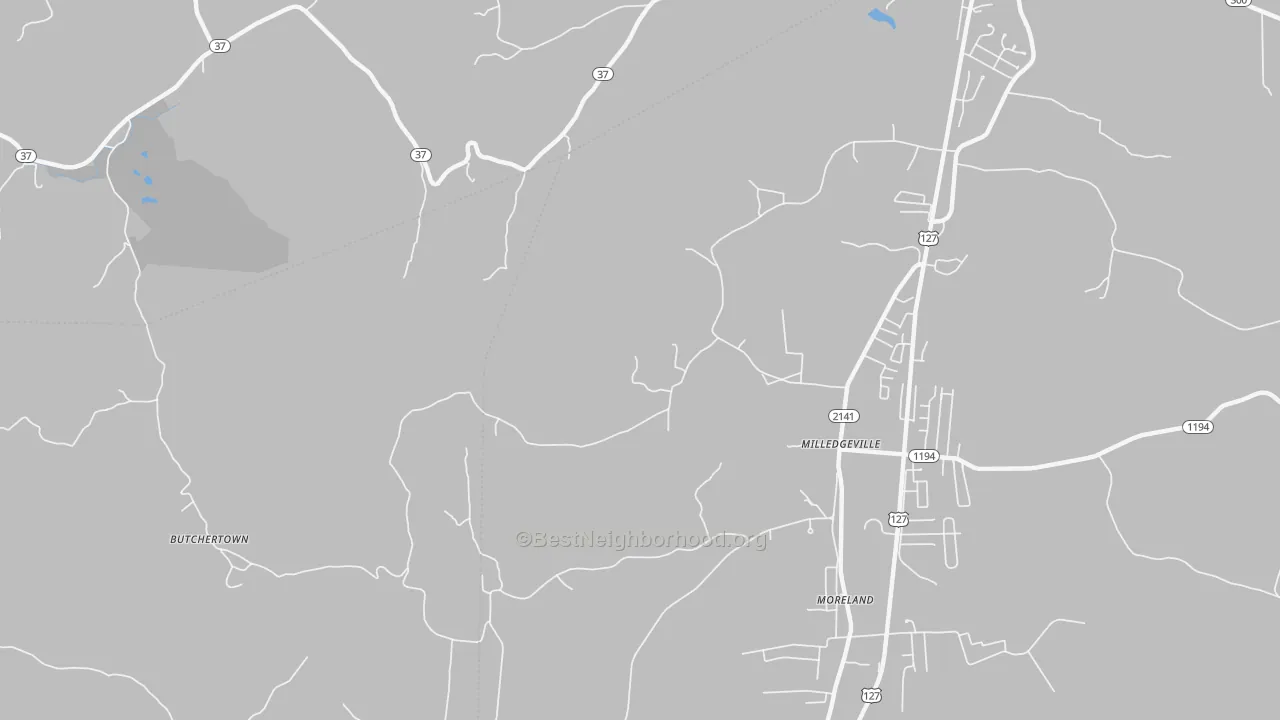 Transit Grade map of Milledgeville, KY