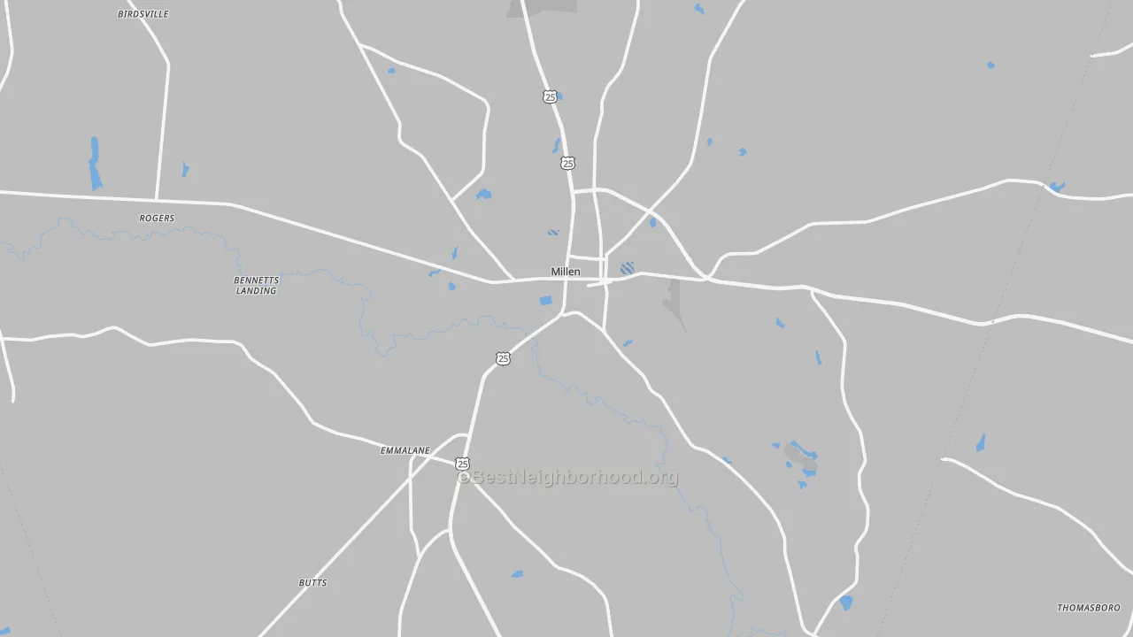 Transit Grade map of Millen, GA
